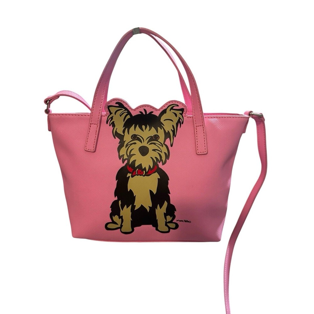 Marc Tetro Yorkie Pink Mini Tote Pink Crossbody Bag Chic Fun Dog Lovers EUC